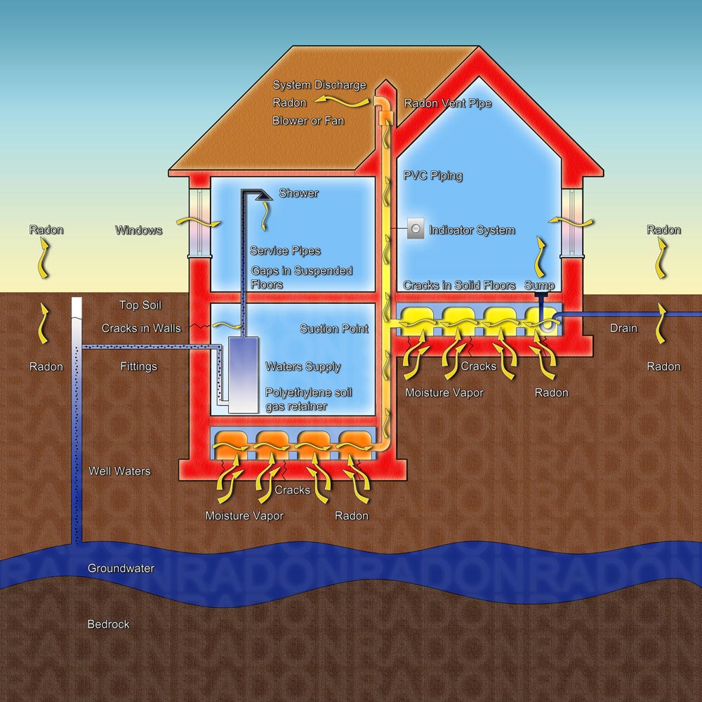 Graphic about the dangers of Radon gas in your home